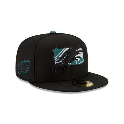 Sapca New Era Philadelphia Eagles NFL State Logo Reflect 59FIFTY Fitted - Negrii